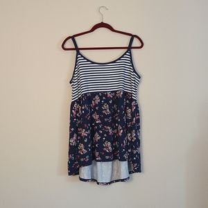 NWOT Torrid Floral Stripe Babydoll Cami Tank